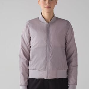 Lululemon Non-Stop Bomber Jacket Reversible Dark Chrome Pink Small